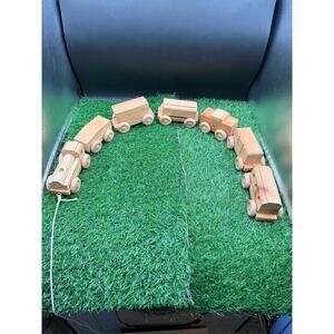 Vintage Wooden Pull Train Toy Wood